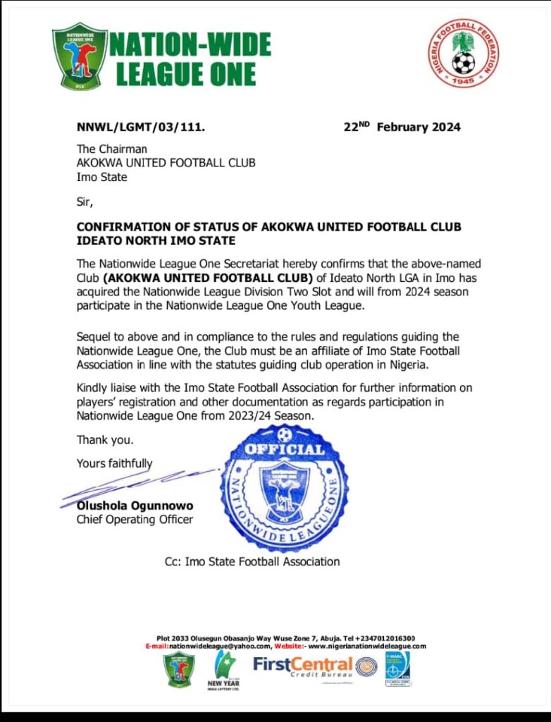 Akokwa United football